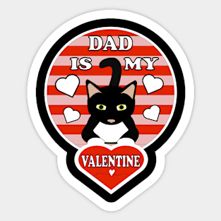 Dad Is My Valentine Toddler Kids Hearts Sticker